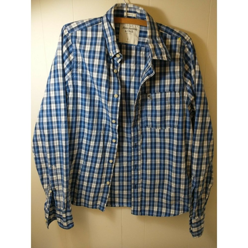 Abercrombie & Fitch Mens Blue Long Sleeve Button